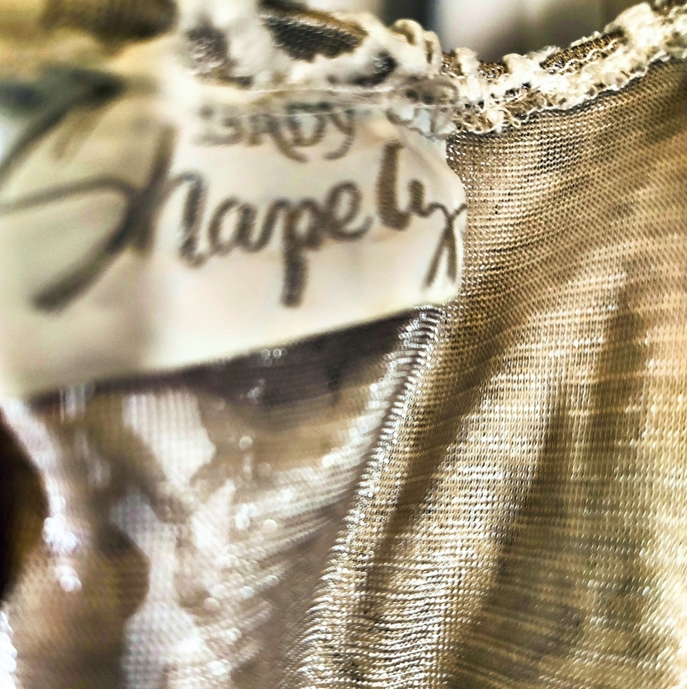 Lady Sharpely Maxi Dress, Vintage,White Lace Beige Lining, ZipUp, Short Sleeve,2 - Picture 2 of 14